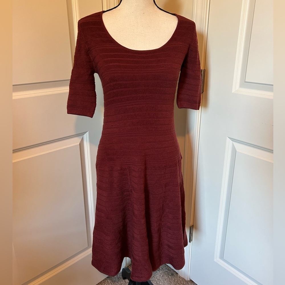 Knit and Hampshire studio red fit and flare sweater dress